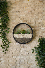 Decorațiune de perete din metal Cinquefoil, Galben - Negru - Alb, 30x30x5 cm