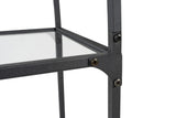 Bibliotecă Mona Glass, Negru, 80x30x175 cm