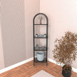 Bibliotecă Mona - Black, Smoked Glass 40, Negru, 80x30x152 cm
