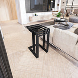 Set 3 măsuțe de cafea İbiza - Black, Smoked Glass, Negru, 42x34x58 cm