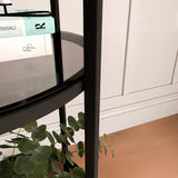 Bibliotecă Vogue - Black, Smoked Glass, Negru, 42x42x150 cm