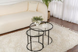 Măsuță de cafea Black-Transparent-60-42, Negru, 60x60x43 cm