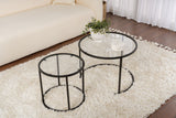 Măsuță de cafea Black-Transparent-60-42, Negru, 60x60x43 cm