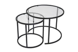 Măsuță de cafea Black-Transparent-60-42, Negru, 60x60x43 cm