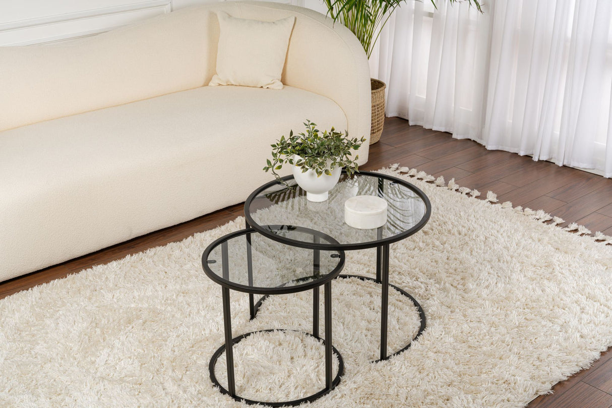 Măsuță de cafea Black-Grey-60-42, Negru, 42x42x39 cm