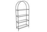 Bibliotecă Mona Glass, Negru, 80x30x175 cm