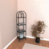 Bibliotecă Mona - Black, Smoked Glass 40, Negru, 80x30x152 cm