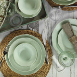 Serviciu de masă 24 bucăți LR24Y2142632, Verde, 20x20x2 cm