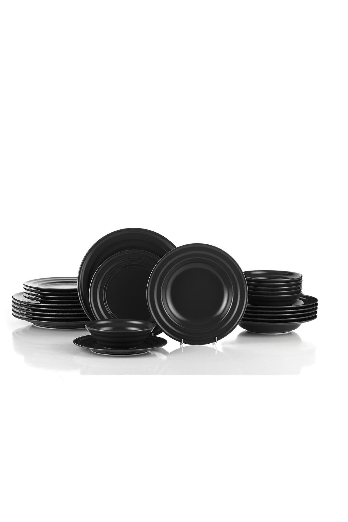 Serviciu de masă 24 bucăți PTN24Y2M0011, Antracit, 25x25x2 cm