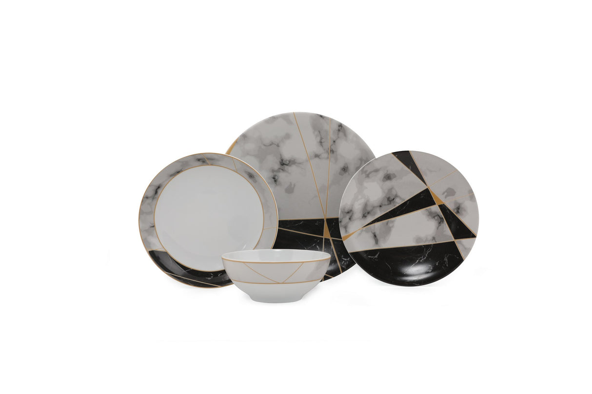 Serviciu de masă 24 bucăți ZG24Y243011148, Multicolor, 27x27x2 cm