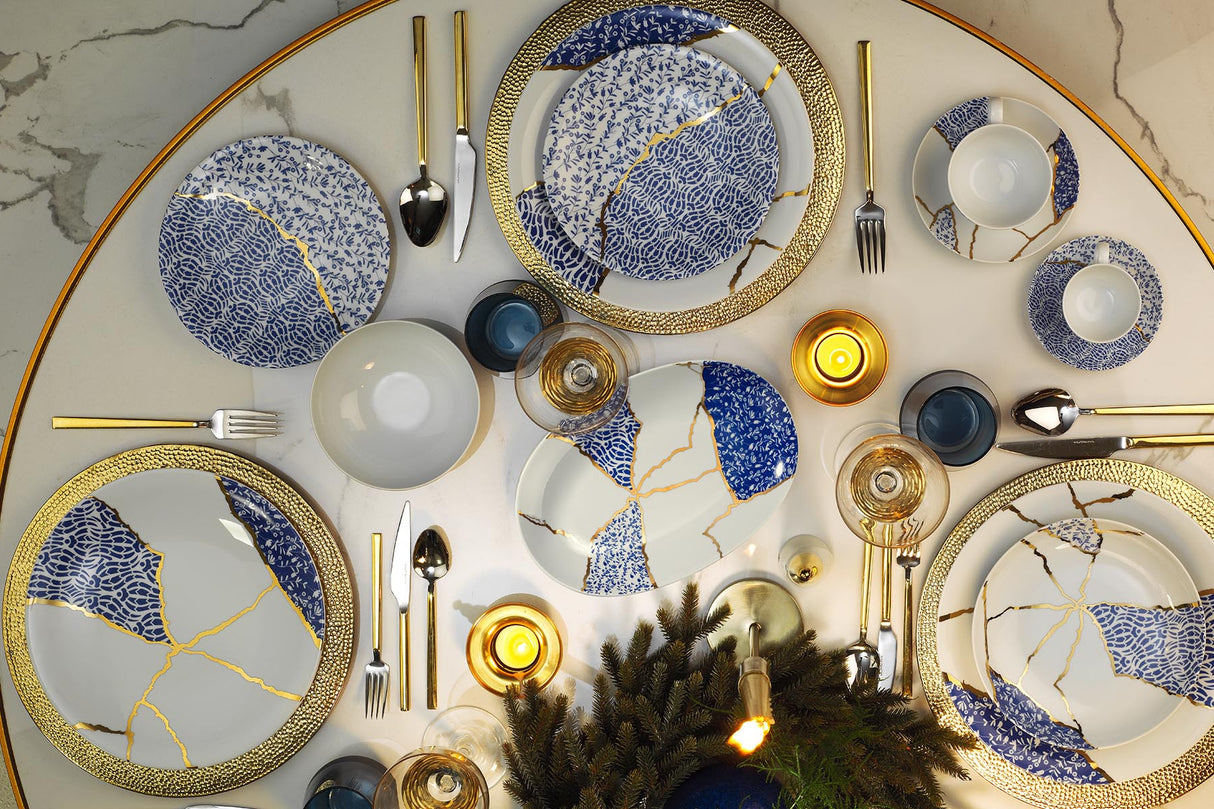 Serviciu de masă 28 bucăți ZG28Y160010477, Multicolor, 27x27x2 cm