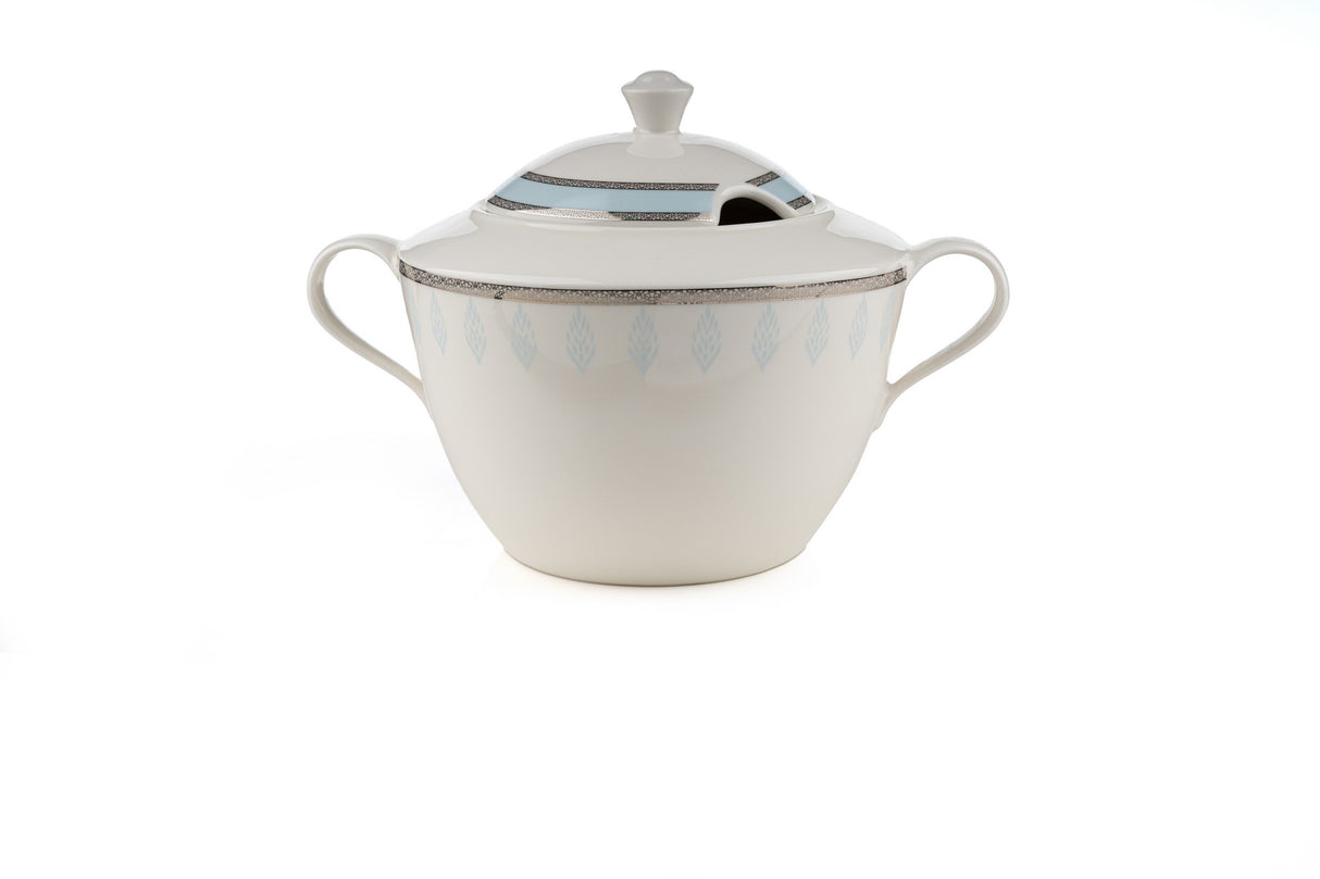Serviciu de masă 68 bucăți BNKL68YT43010555, Turcoaz - Gri - Alb, 27x27x2 cm