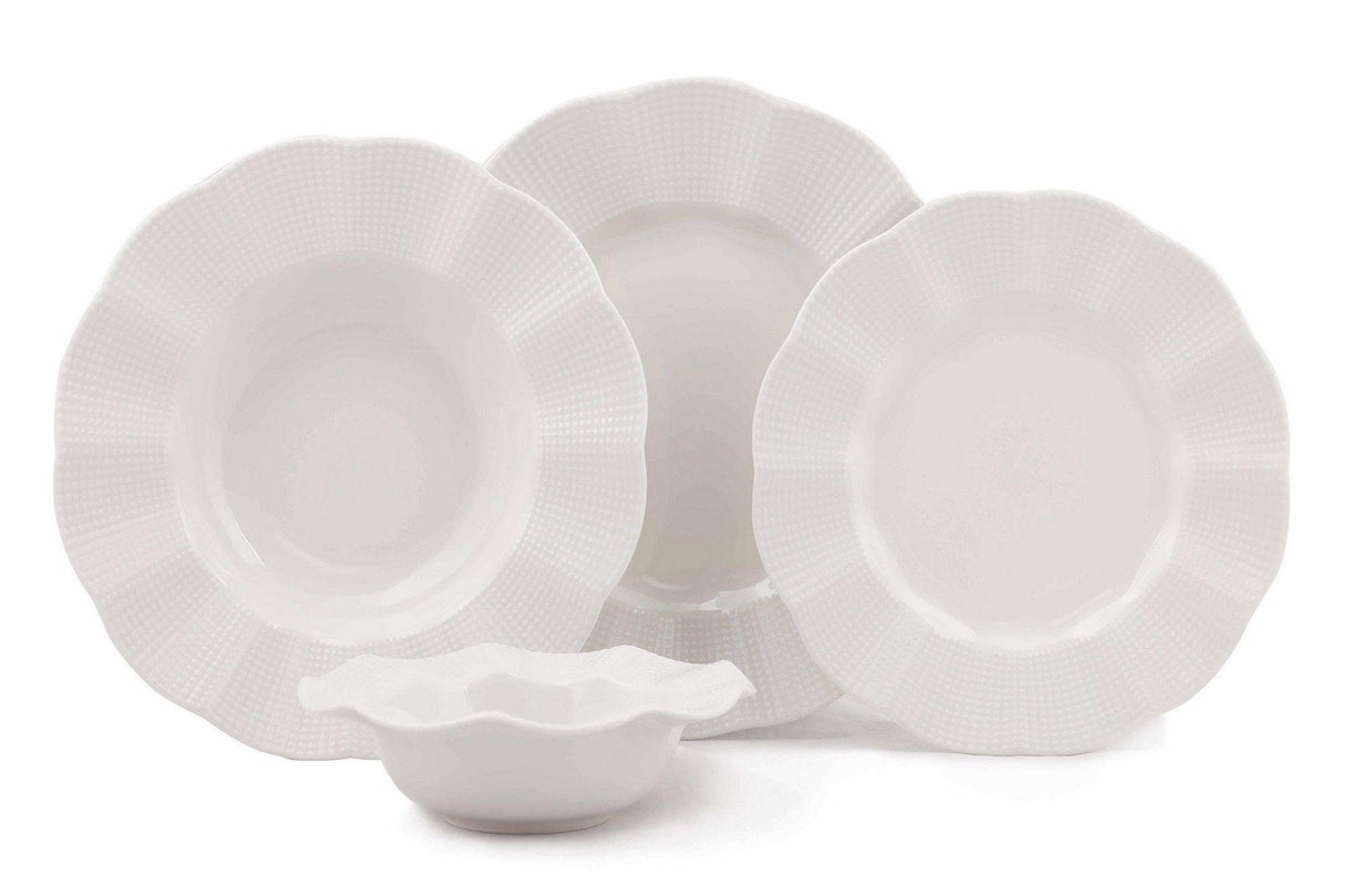 Serviciu de masa, 24 piese,  Portelan, Crem