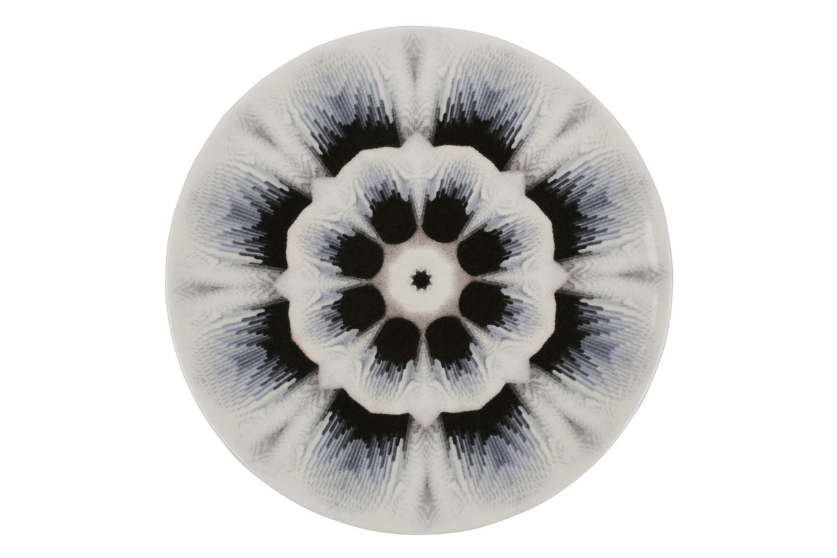 Serviciu de masă 24 bucăți NCHR24Y289014, Alb - Negru - Gri, 25x25x2 cm
