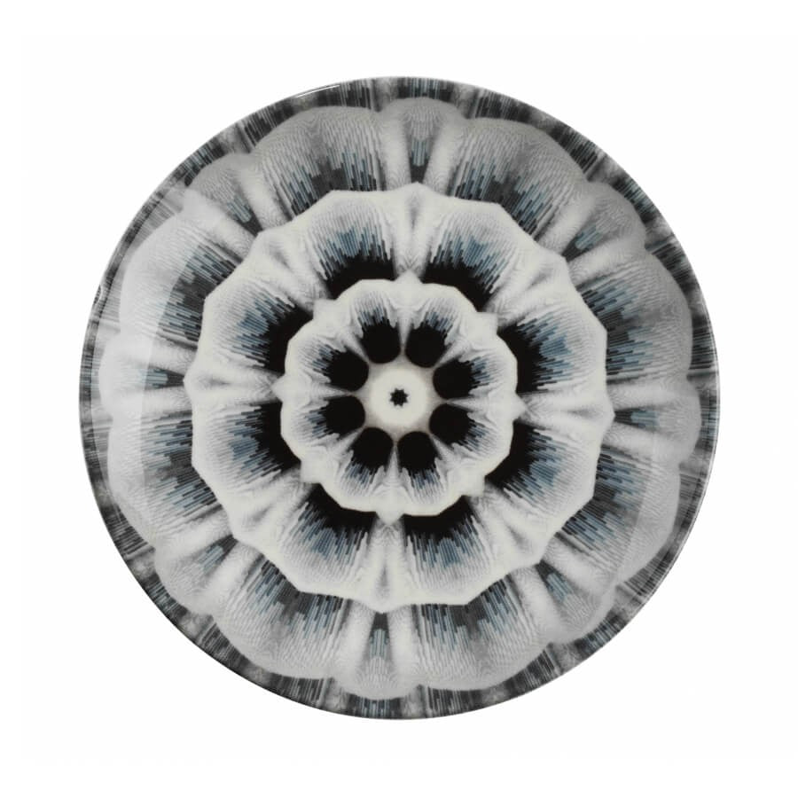 Serviciu de masă 24 bucăți NCHR24Y289014, Alb - Negru - Gri, 25x25x2 cm