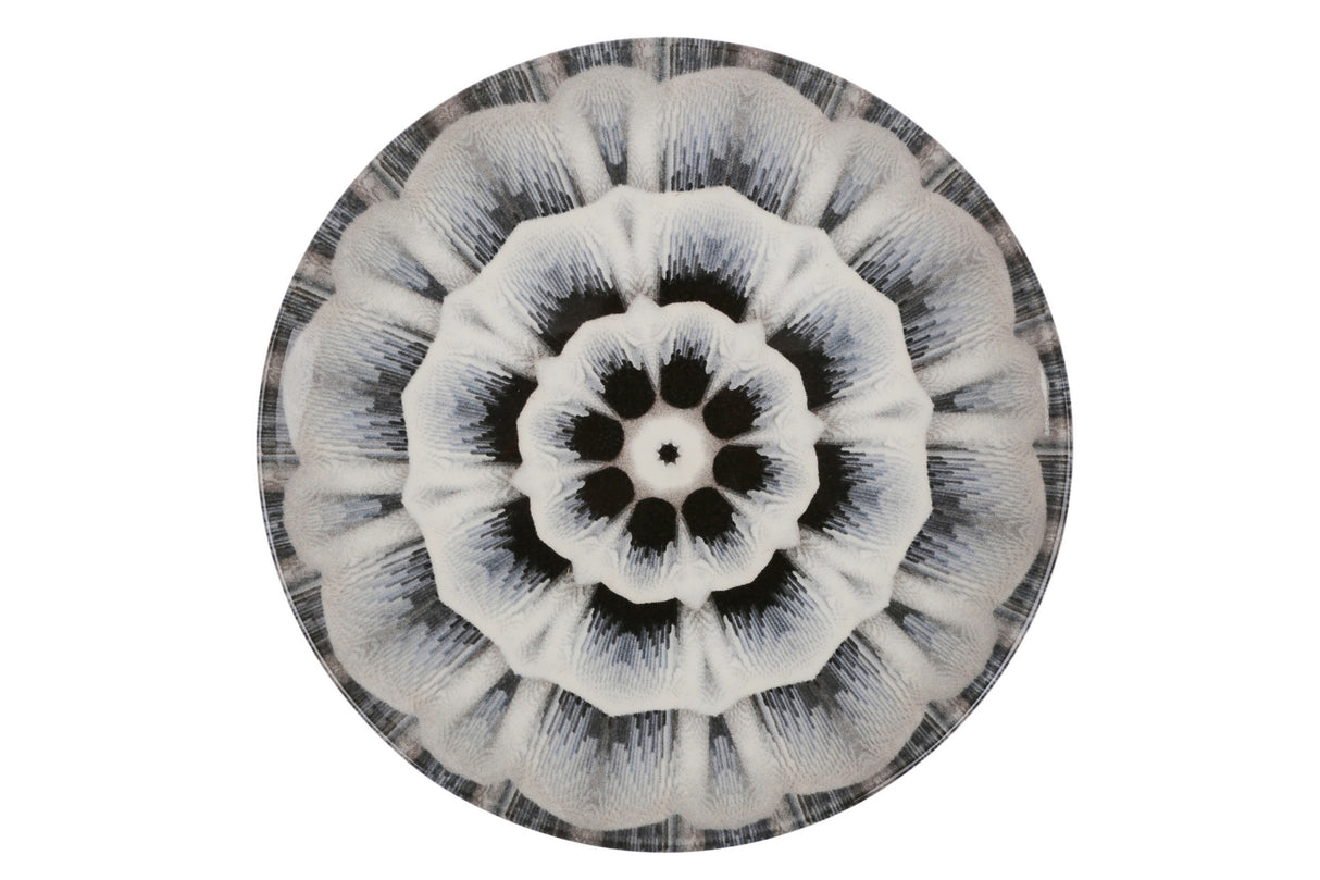 Serviciu de masă 24 bucăți NCHR24Y289014, Alb - Negru - Gri, 25x25x2 cm