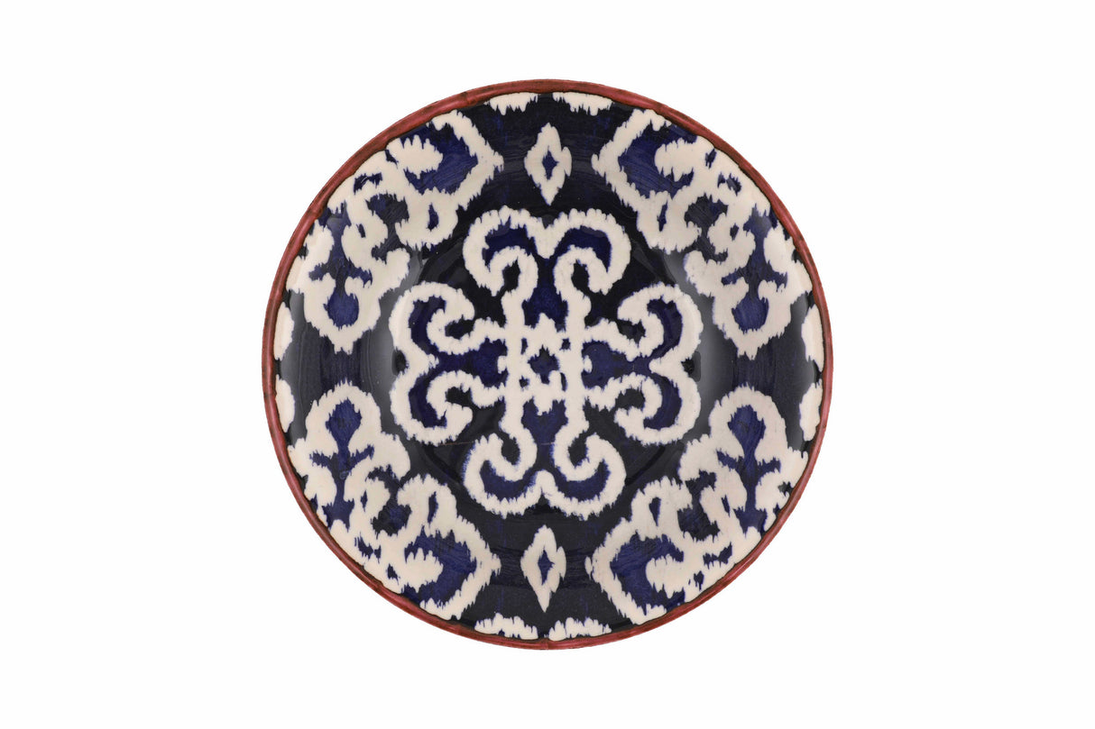 Serviciu de masă 24 bucăți NCHR24Y289071, Alb - Albastru - Maro, 25x25x2 cm