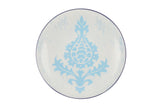 Serviciu de masă 24 bucăți ZG24Y24301073314, Alb - Turcoaz, 27x27x2 cm