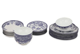 Serviciu de masă 24 bucăți ZG24Y2420939016, Albastru - Alb, 27x27x2 cm