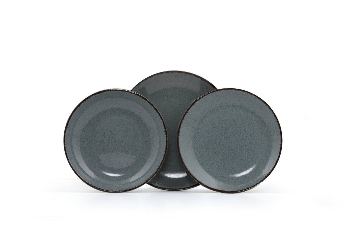 Serviciu de masă 18 bucăți CXEO18Y2730P01, Albastru, 25x25x3 cm