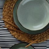 Serviciu de masă 18 bucăți CXEO18Y2730P03, Verde, 25x25x3 cm