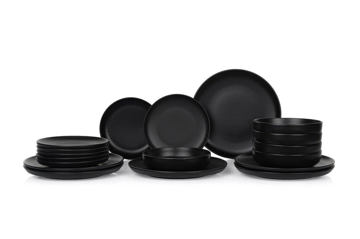 Serviciu de masă 18 bucăți CRT18YS740170, Matte black, 27x27x3 cm