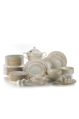 Serviciu de masă 60 bucăți BNKL60YT43011476, Alb - Auriu, 25x25x10 cm