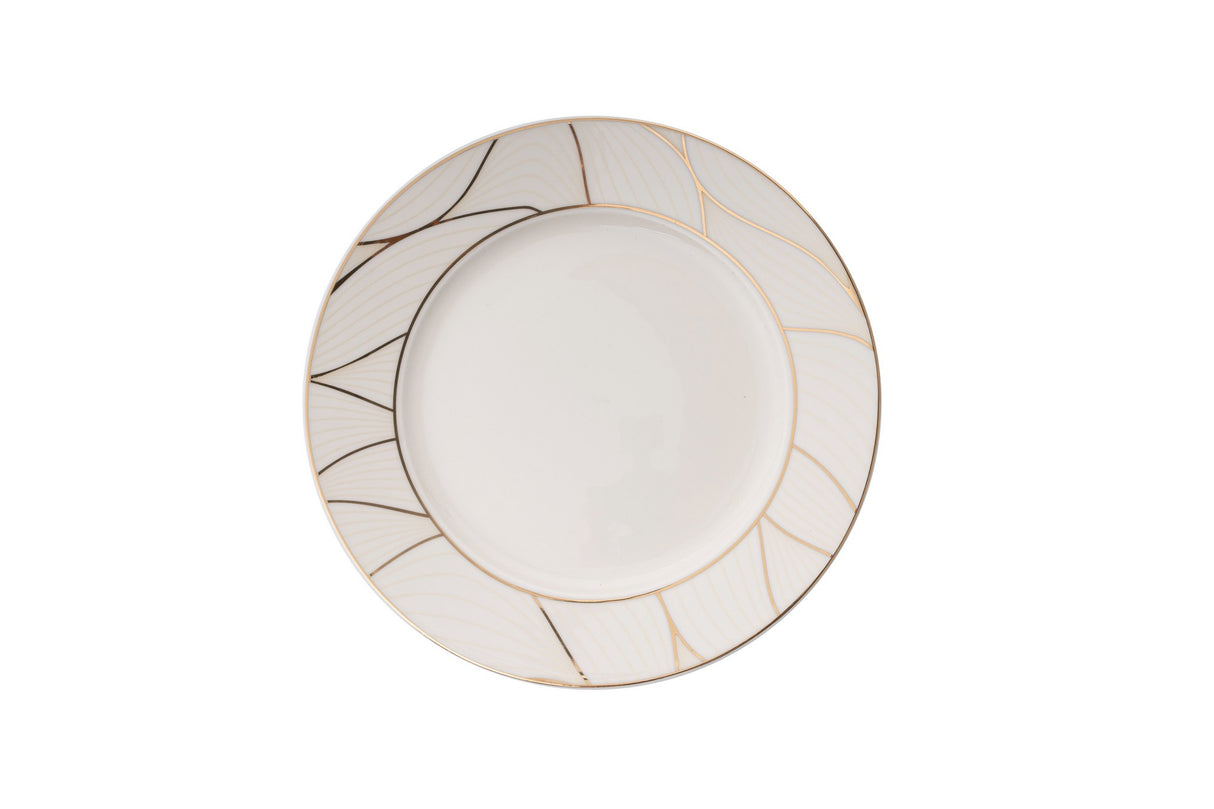 Serviciu de masă 60 bucăți BNKL60YT43011476, Alb - Auriu, 25x25x10 cm