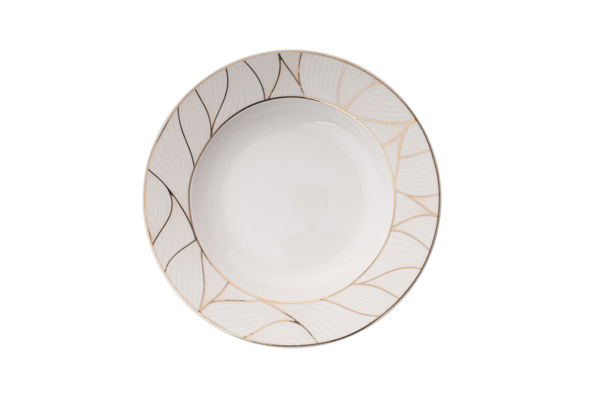 Serviciu de masă 60 bucăți BNKL60YT43011476, Alb - Auriu, 25x25x10 cm