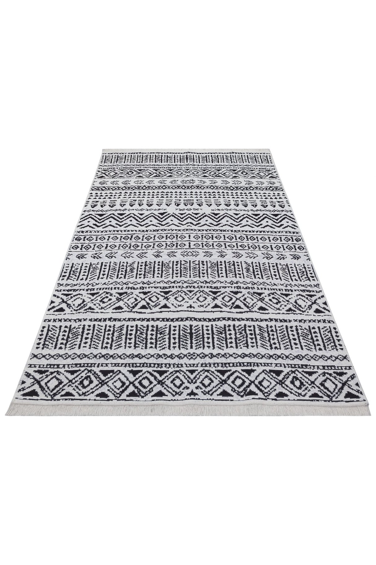 Covor Ar 03, Negru - Alb, 80x300 cm