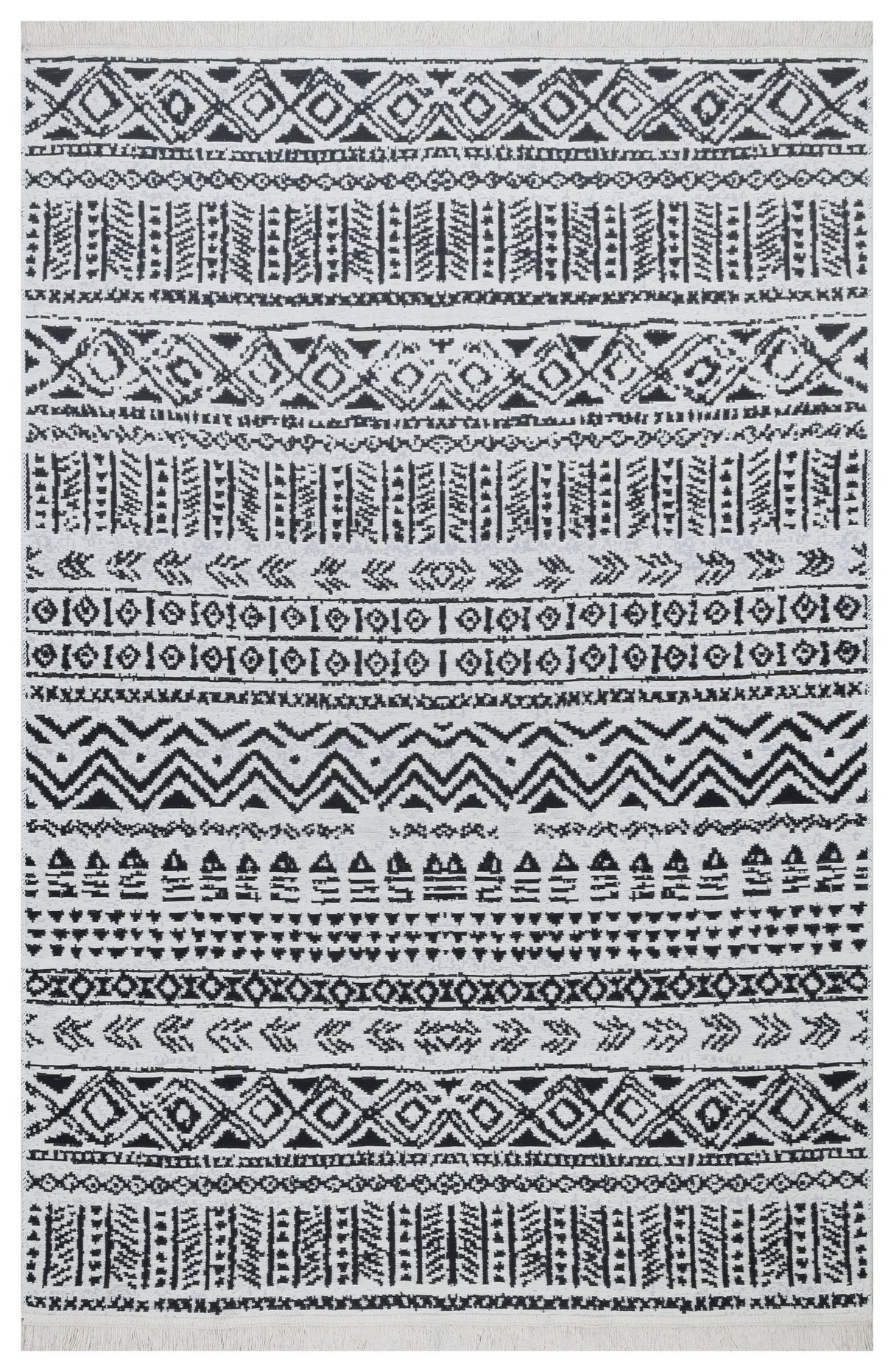 Covor Ar 03, Negru - Alb, 80x300 cm