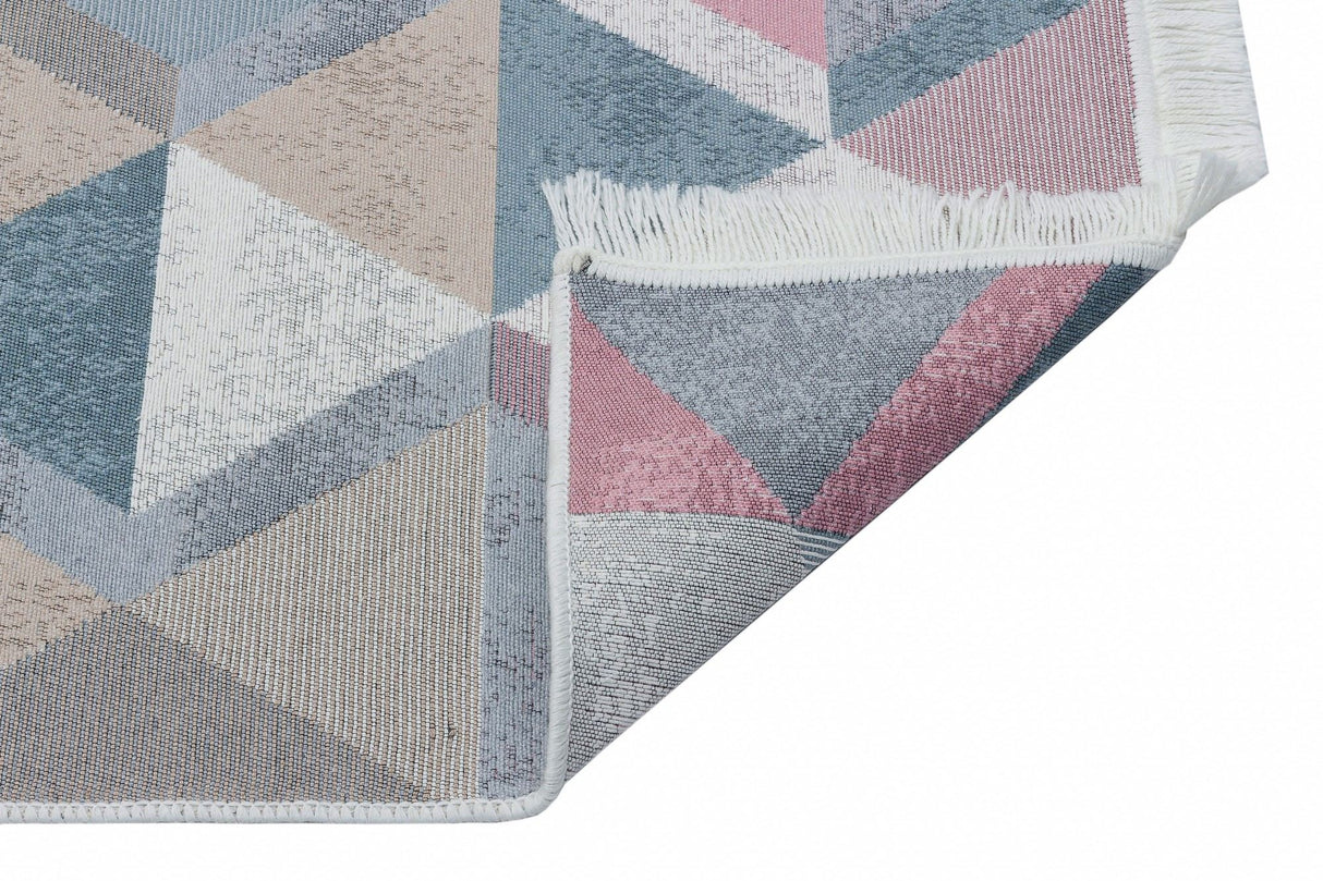 Covor Ar 10, Albastru - Roz - Bej - Gri, 160x230 cm