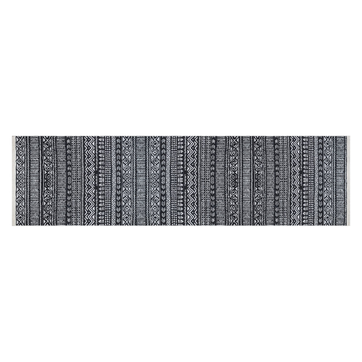 Covor Ar 03, Negru - Alb, 80x300 cm