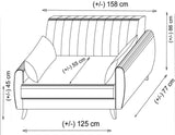 Canapea extensibilă Alkon, 2 locuri, Diverse culori, 158x86x77 cm - Gri deschis | SKU: 730MST1101 | Canapea extensibilă Alkon, 2 locuri, 158x86x77 cm, varianta Gri deschis, produs pentru amenajarea locuinței, disponibil online în România la CasaMob