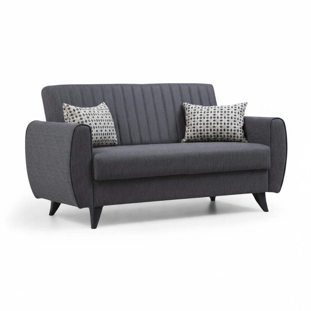 Canapea extensibilă Alkon, 2 locuri, Diverse culori, 158x86x77 cm - Gri închis | SKU: 730MST1104 | Canapea extensibilă Alkon, 2 locuri, 158x86x77 cm, varianta Gri închis, produs pentru amenajarea locuinței, disponibil online în România la CasaMob