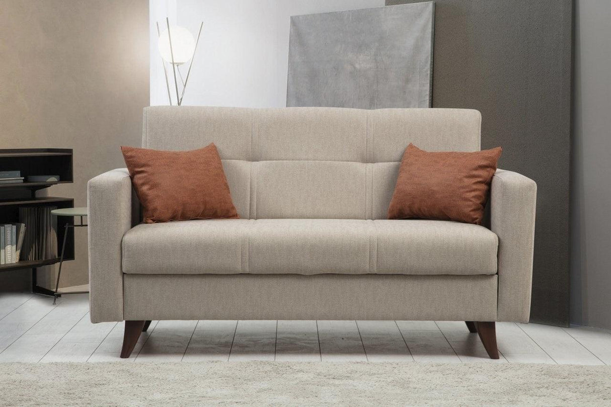 Canapea extensibilă Polya, 2 locuri, Diverse culori, 151x75x86 cm - Bej | SKU: 730MST1106 | Canapea extensibilă Polya, 2 locuri, 151x75x86 cm, varianta Bej, produs pentru amenajarea locuinței, disponibil online în România la CasaMob