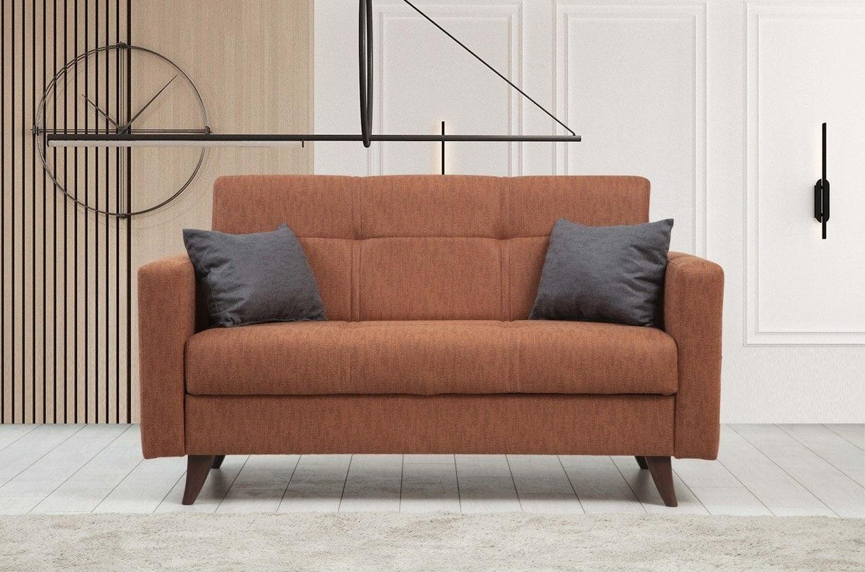 Canapea extensibilă Polya, 2 locuri, Diverse culori, 151x75x86 cm - Roșu cărămiziu | SKU: 730MST1107 | Canapea extensibilă Polya, 2 locuri, 151x75x86 cm, varianta Roșu cărămiziu, produs pentru amenajarea locuinței, disponibil online în România la CasaMob