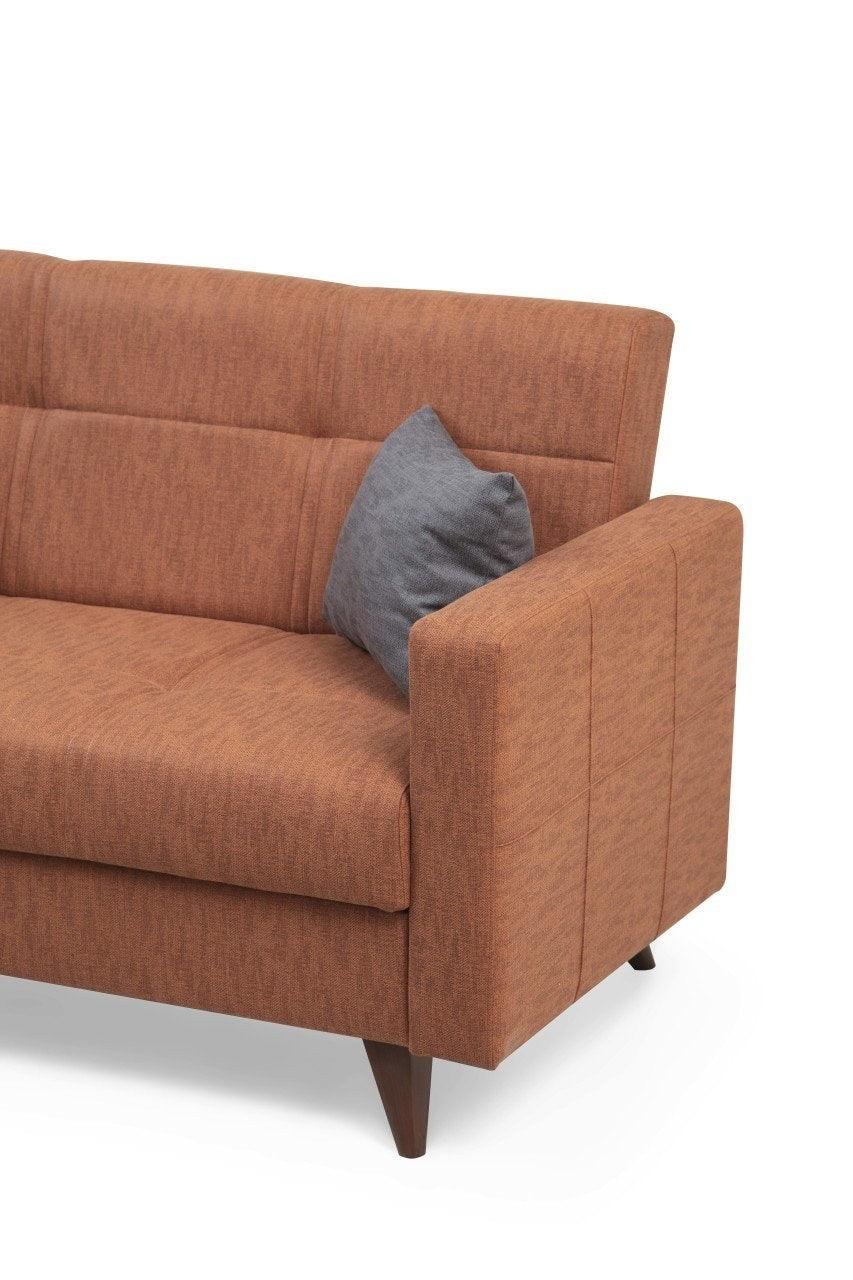 Canapea extensibilă Polya, 2 locuri, Diverse culori, 151x75x86 cm - Roșu cărămiziu | SKU: 730MST1107 | Canapea extensibilă Polya, 2 locuri, 151x75x86 cm, varianta Roșu cărămiziu, produs pentru amenajarea locuinței, disponibil online în România la CasaMob