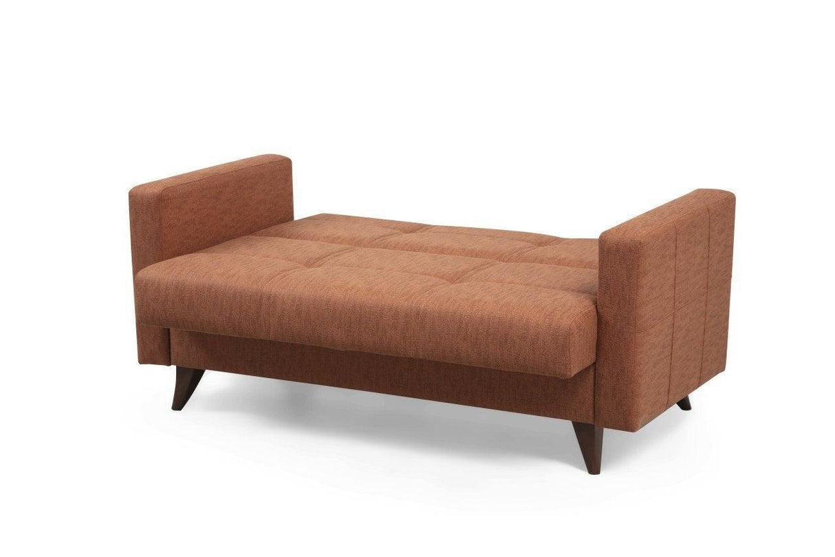 Canapea extensibilă Polya, 2 locuri, Diverse culori, 151x75x86 cm - Roșu cărămiziu | SKU: 730MST1107 | Canapea extensibilă Polya, 2 locuri, 151x75x86 cm, varianta Roșu cărămiziu, produs pentru amenajarea locuinței, disponibil online în România la CasaMob