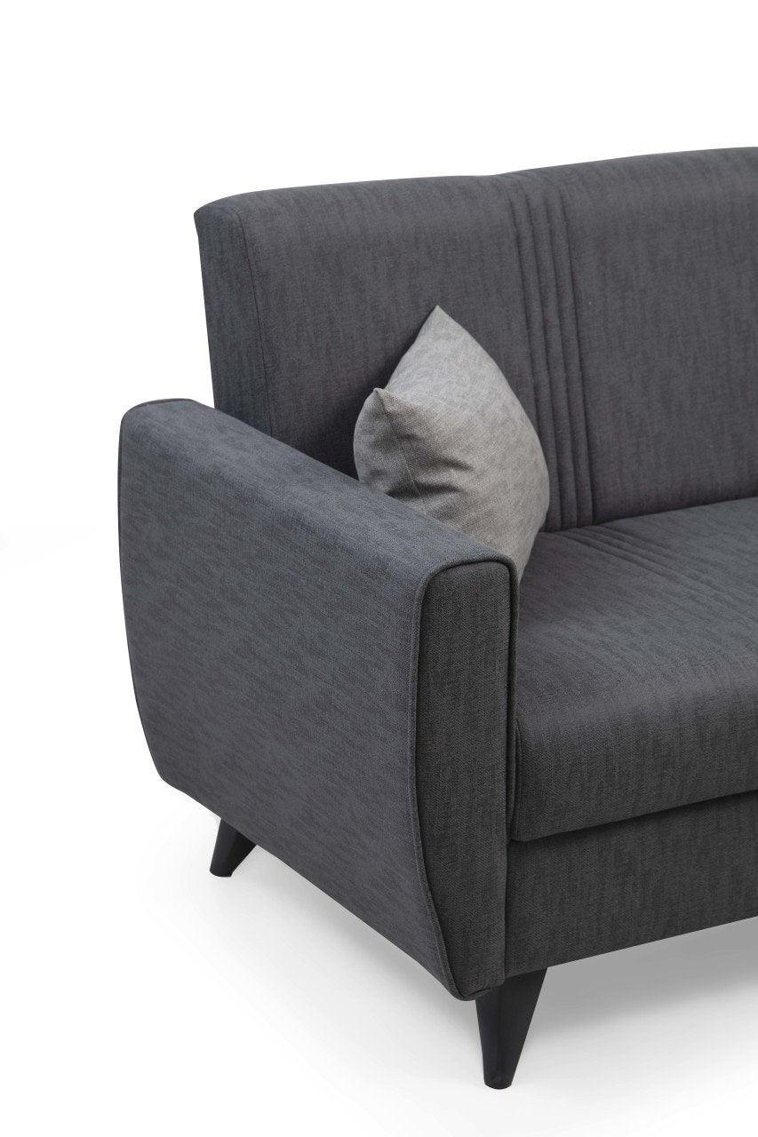 Canapea extensibilă Zaden, 2 locuri, Diverse culori, 153x77x86 cm - Gri închis | SKU: 730MST1112 | Canapea extensibilă Zaden, 2 locuri, 153x77x86 cm, varianta Gri închis, produs pentru amenajarea locuinței, disponibil online în România la CasaMob