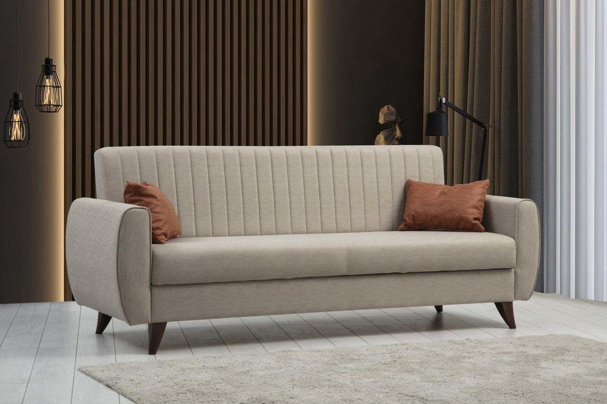 Canapea extensibilă Alkon, 3 locuri, Diverse culori, 214x86x77 cm - Bej | SKU: 730MST1202 | Canapea extensibilă Alkon, 3 locuri, 214x86x77 cm, varianta Bej, produs pentru amenajarea locuinței, disponibil online în România la CasaMob