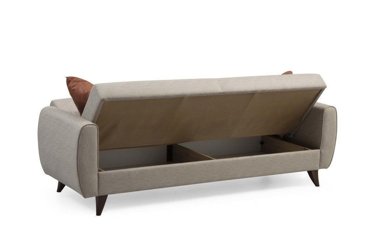 Canapea extensibilă Alkon, 3 locuri, Diverse culori, 214x86x77 cm - Bej | SKU: 730MST1202 | Canapea extensibilă Alkon, 3 locuri, 214x86x77 cm, varianta Bej, produs pentru amenajarea locuinței, disponibil online în România la CasaMob