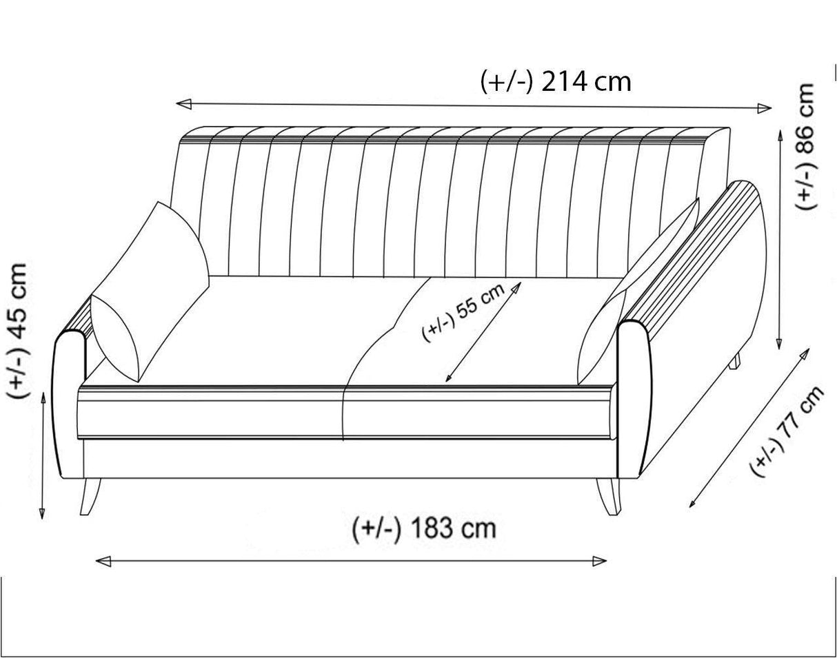 Canapea extensibilă Alkon, 3 locuri, Diverse culori, 214x86x77 cm - Roșu deschis | SKU: 730MST1203 | Canapea extensibilă Alkon, 3 locuri, 214x86x77 cm, varianta Roșu deschis, produs pentru amenajarea locuinței, disponibil online în România la CasaMob