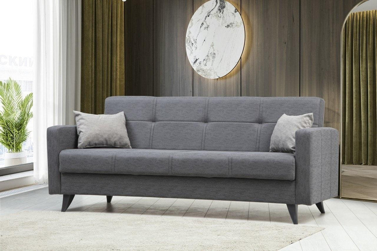 Canapea extensibilă Polya, 3 locuri, Diverse culori, 205x75x86 cm - Gri închis | SKU: 730MST1208 | Canapea extensibilă Polya, 3 locuri, 205x75x86 cm, varianta Gri închis, produs pentru amenajarea locuinței, disponibil online în România la CasaMob