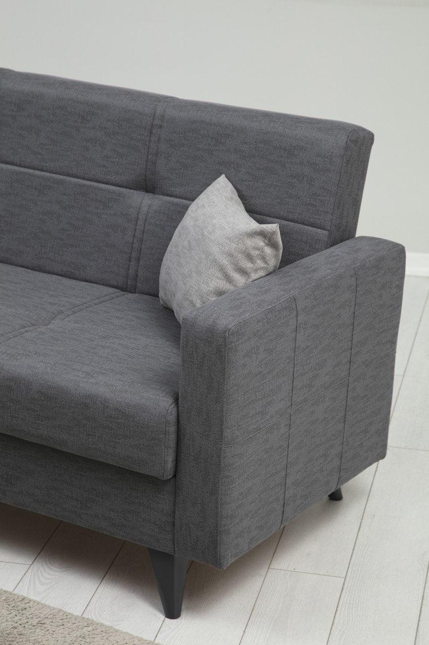 Canapea extensibilă Polya, 3 locuri, Diverse culori, 205x75x86 cm - Gri închis | SKU: 730MST1208 | Canapea extensibilă Polya, 3 locuri, 205x75x86 cm, varianta Gri închis, produs pentru amenajarea locuinței, disponibil online în România la CasaMob