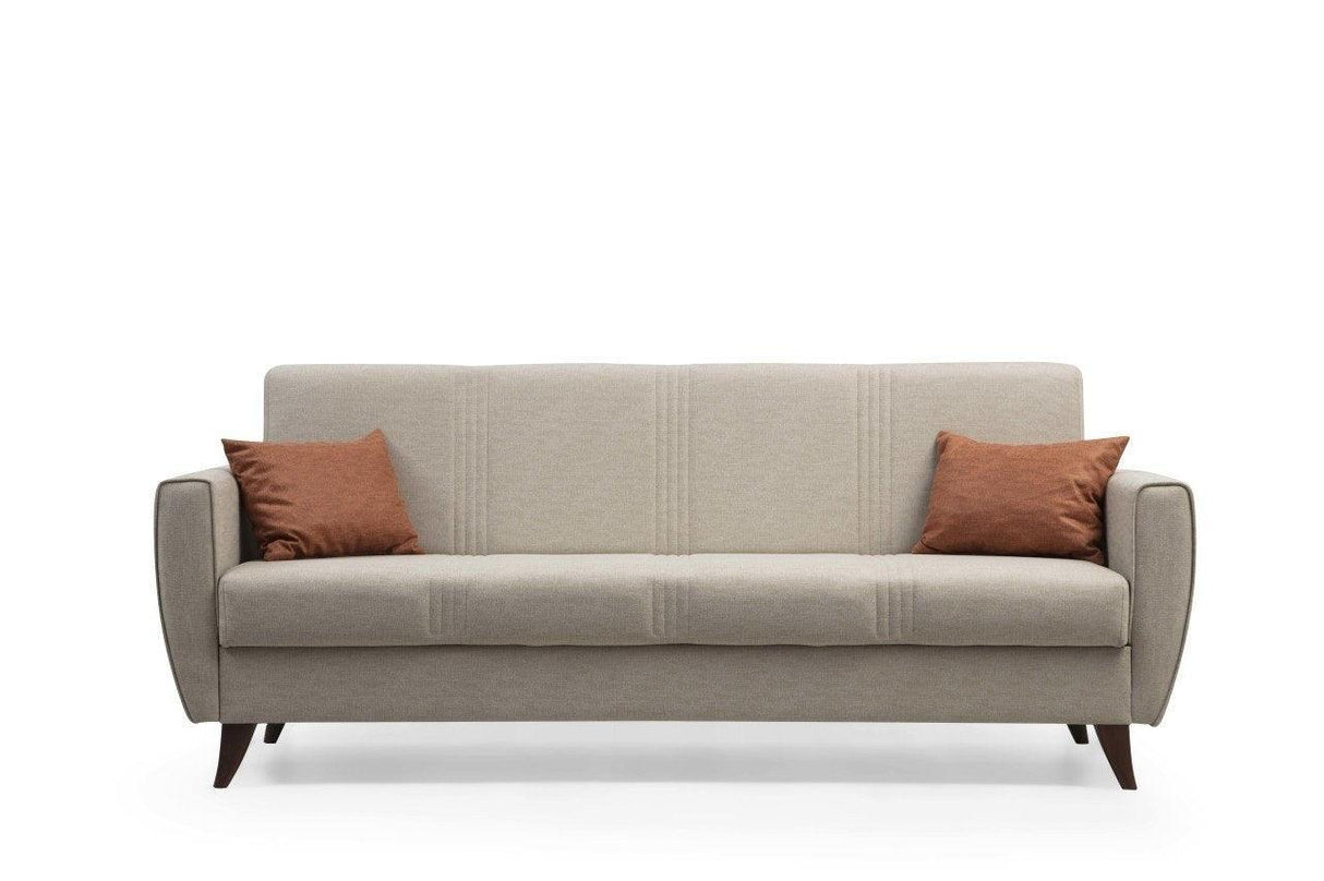 Canapea extensibilă Zaden, 3 locuri, Diverse culori, 207x77x86 cm - Bej | SKU: 730MST1210 | Canapea extensibilă Zaden, 3 locuri, 207x77x86 cm, varianta Bej, produs pentru amenajarea locuinței, disponibil online în România la CasaMob