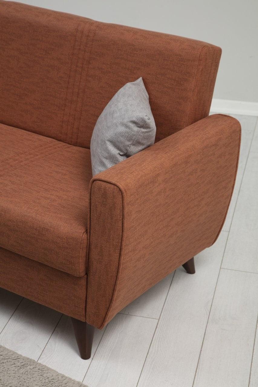 Canapea extensibilă Zaden, 3 locuri, Diverse culori, 207x77x86 cm - Roșu cărămiziu | SKU: 730MST1211 | Canapea extensibilă Zaden, 3 locuri, 207x77x86 cm, varianta Roșu cărămiziu, produs pentru amenajarea locuinței, disponibil online în România la CasaMob