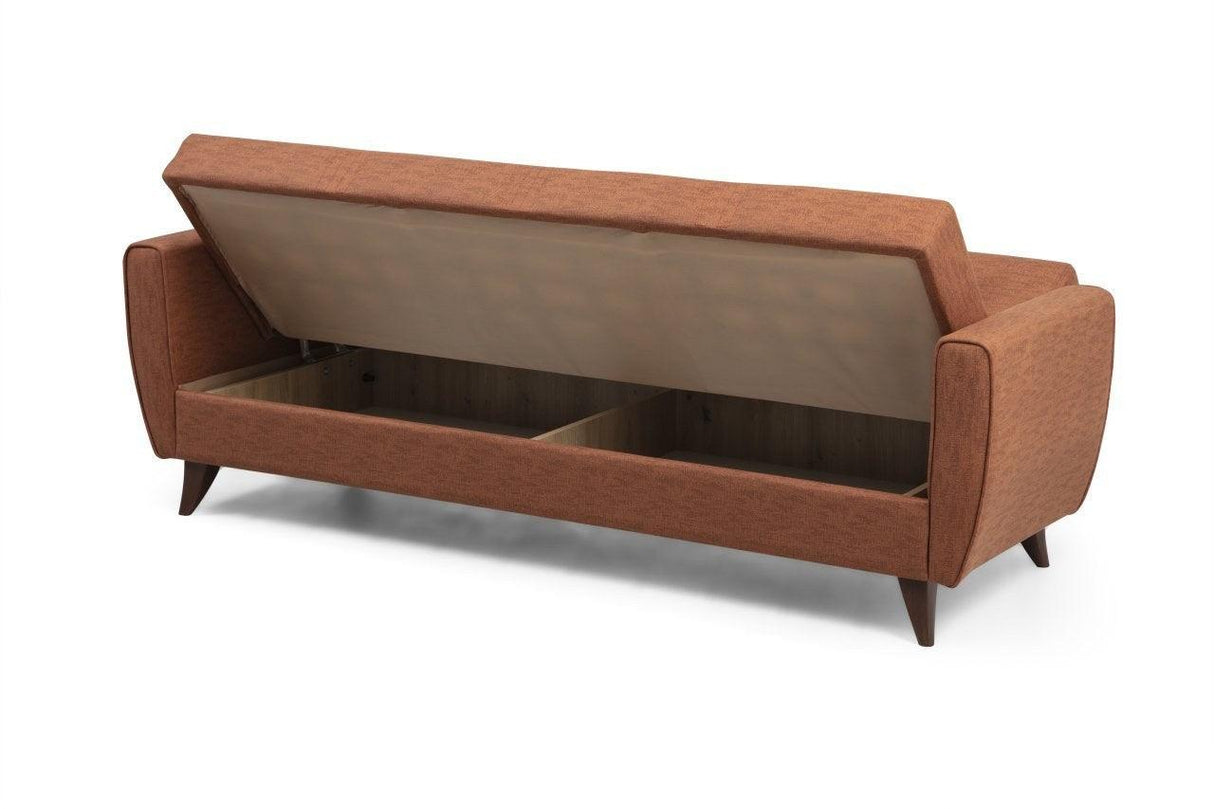 Canapea extensibilă Zaden, 3 locuri, Diverse culori, 207x77x86 cm - Roșu cărămiziu | SKU: 730MST1211 | Canapea extensibilă Zaden, 3 locuri, 207x77x86 cm, varianta Roșu cărămiziu, produs pentru amenajarea locuinței, disponibil online în România la CasaMob