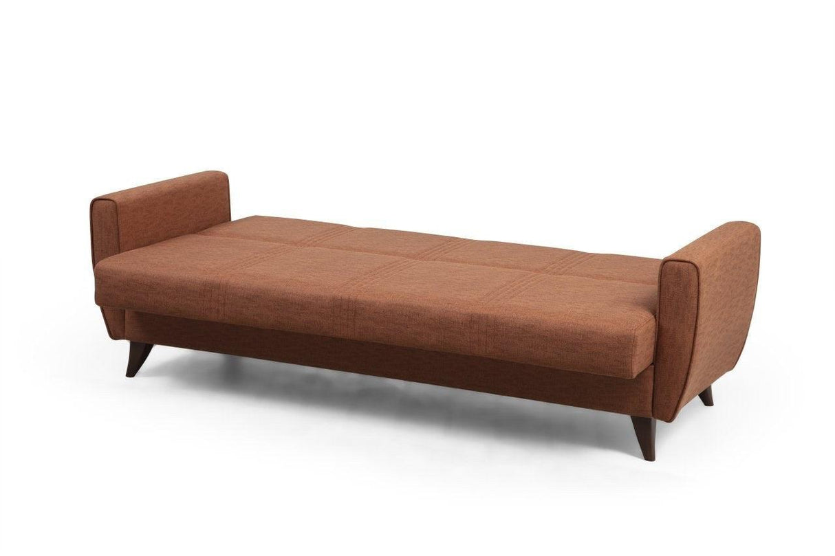 Canapea extensibilă Zaden, 3 locuri, Diverse culori, 207x77x86 cm - Roșu cărămiziu | SKU: 730MST1211 | Canapea extensibilă Zaden, 3 locuri, 207x77x86 cm, varianta Roșu cărămiziu, produs pentru amenajarea locuinței, disponibil online în România la CasaMob