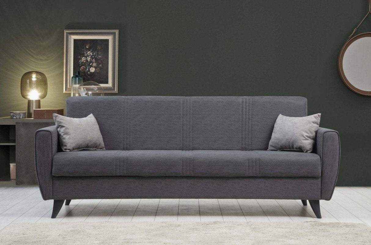 Canapea extensibilă Zaden, 3 locuri, Diverse culori, 207x77x86 cm - Gri închis | SKU: 730MST1212 | Canapea extensibilă Zaden, 3 locuri, 207x77x86 cm, varianta Gri închis, produs pentru amenajarea locuinței, disponibil online în România la CasaMob